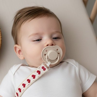 Attache Tétine Clip Métal & Embout Bois | Design Scandinave | 0-36 mois - Bébé Bambin