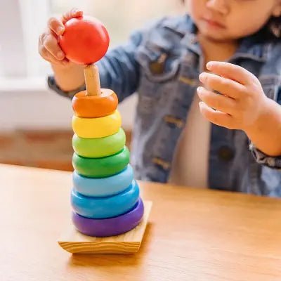 Jouet en Bois - WoodenToys™ - Tour arc - en - ciel - Bébé Bambin