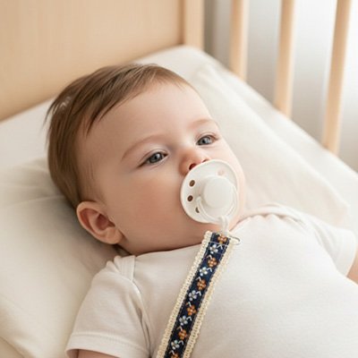 Attache Tétine Clip Métal & Embout Bois | Design Scandinave | 0-36 mois - Bébé Bambin