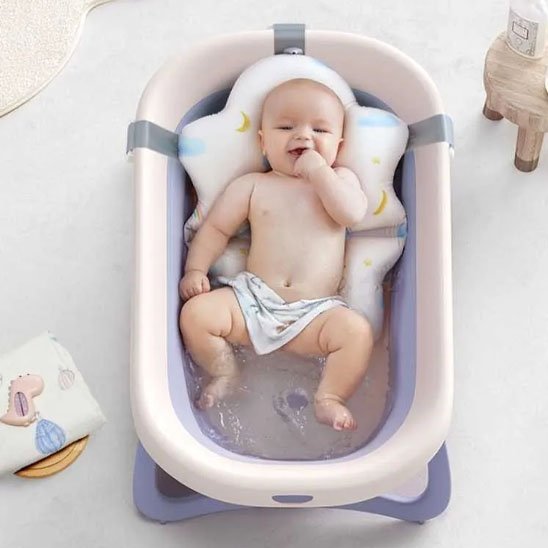 Baignoire Bébé Pliable avec Coussin Ergonomique | Bébé Bambin - Bébé Bambin