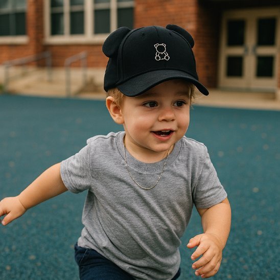 Casquette bebe ultra-douce avec broderie d'ourson - Bébé Bambin