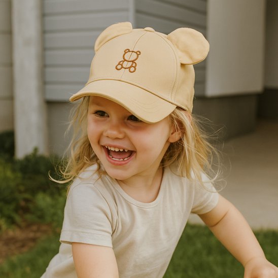 Casquette bebe ultra-douce avec broderie d'ourson - Bébé Bambin