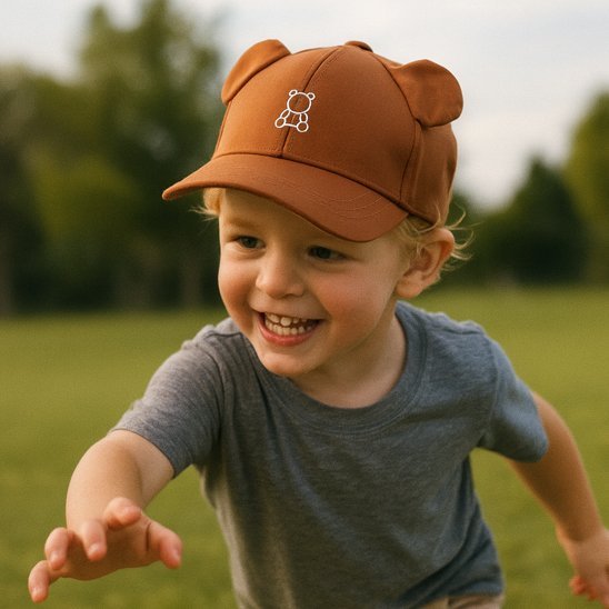 Casquette bebe ultra-douce avec broderie d'ourson - Bébé Bambin