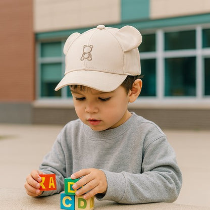 Casquette bebe ultra-douce avec broderie d'ourson - Bébé Bambin