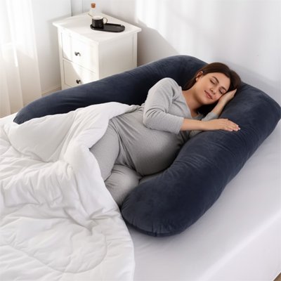 Coussin de grossesse en nue ergonomique confort et allaitement, soutient le corp complet - Le Monde de Charlo & Clara