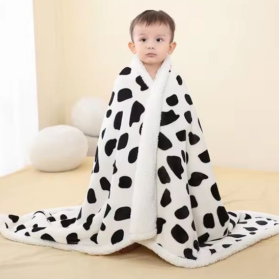 Couverture Bébé Flanelle & Sherpa | Capuche Intégrée | Lapins & Oursons - Bébé Bambin
