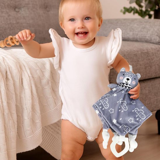 Doudou Bébé Anneau Dentition | Renard Ours Lapin – Bébé Bambin - Bébé Bambin