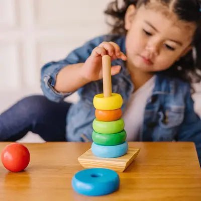 Jouet en Bois - WoodenToys™ - Tour arc - en - ciel - Bébé Bambin