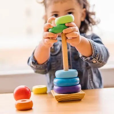 Jouet en Bois - WoodenToys™ - Tour arc - en - ciel - Bébé Bambin