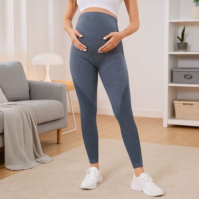 Legging Grossesse Côtelé Respirant | Yoga & Quotidien | 4 Coloris - Bébé Bambin