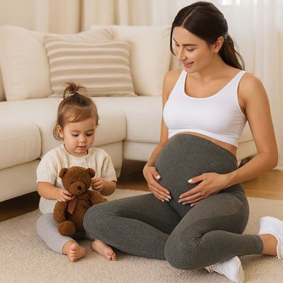 Legging Grossesse Côtelé Respirant | Yoga & Quotidien | 4 Coloris - Bébé Bambin