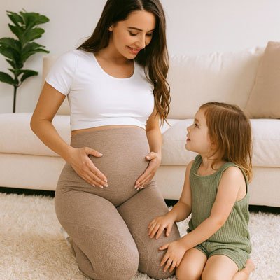 Legging Grossesse Côtelé Respirant | Yoga & Quotidien | 4 Coloris - Bébé Bambin