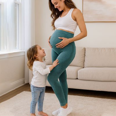 Legging Grossesse Côtelé Respirant | Yoga & Quotidien | 4 Coloris - Bébé Bambin