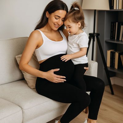 Legging Grossesse Côtelé Respirant | Yoga & Quotidien | 4 Coloris - Bébé Bambin
