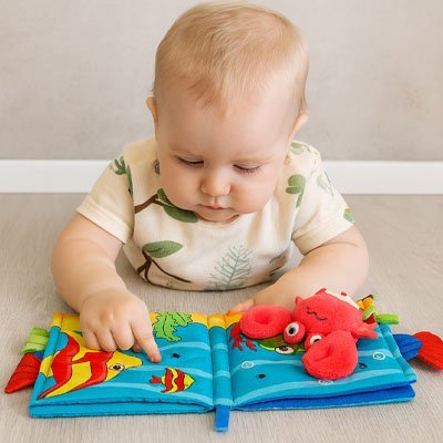 Livre de bébé en tissus d'éveil sensoriel - Bébé Bambin