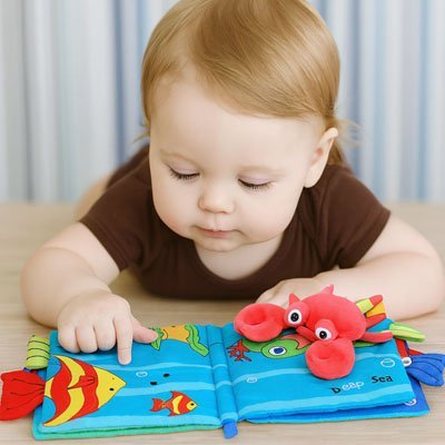 Livre de bébé en tissus d'éveil sensoriel - Bébé Bambin
