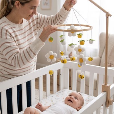 Mobile bébé |Abeilles butinantent - Bébé Bambin