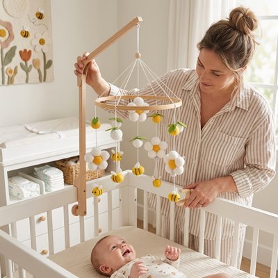 Mobile bébé |Abeilles butinantent - Bébé Bambin