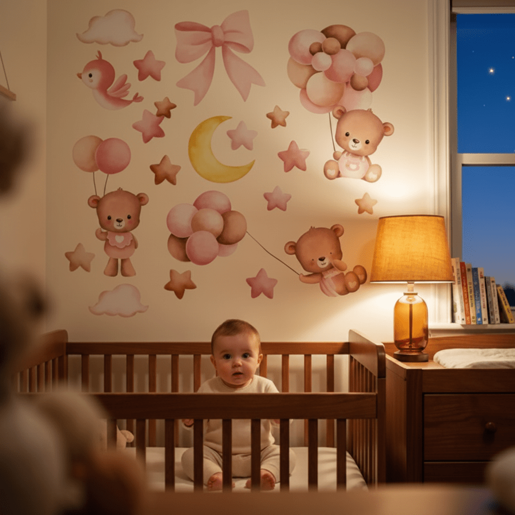 Stickers autocollant muraux chambre | Jouons petits ours - Bébé Bambin
