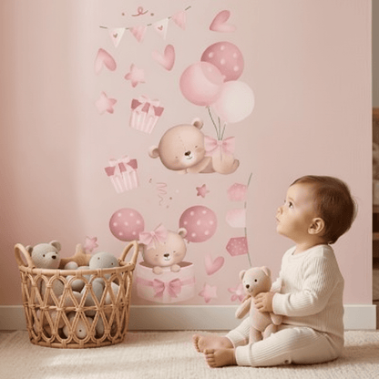 Stickers autocollant muraux chambre | Jouons petits ours - Bébé Bambin