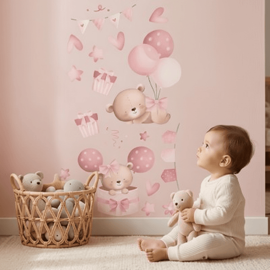 Stickers autocollant muraux chambre | Jouons petits ours - Bébé Bambin