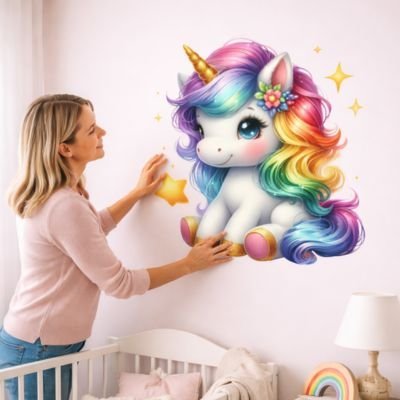 Stickers autocollants muraux enfants | Licorne - Bébé Bambin