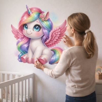 Stickers autocollants muraux enfants | Licorne - Bébé Bambin