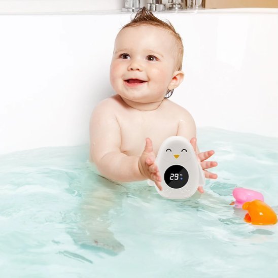 Thermomètre bain bébé | Bébé Pingouin est précis et sécuritaire - Bébé Bambin